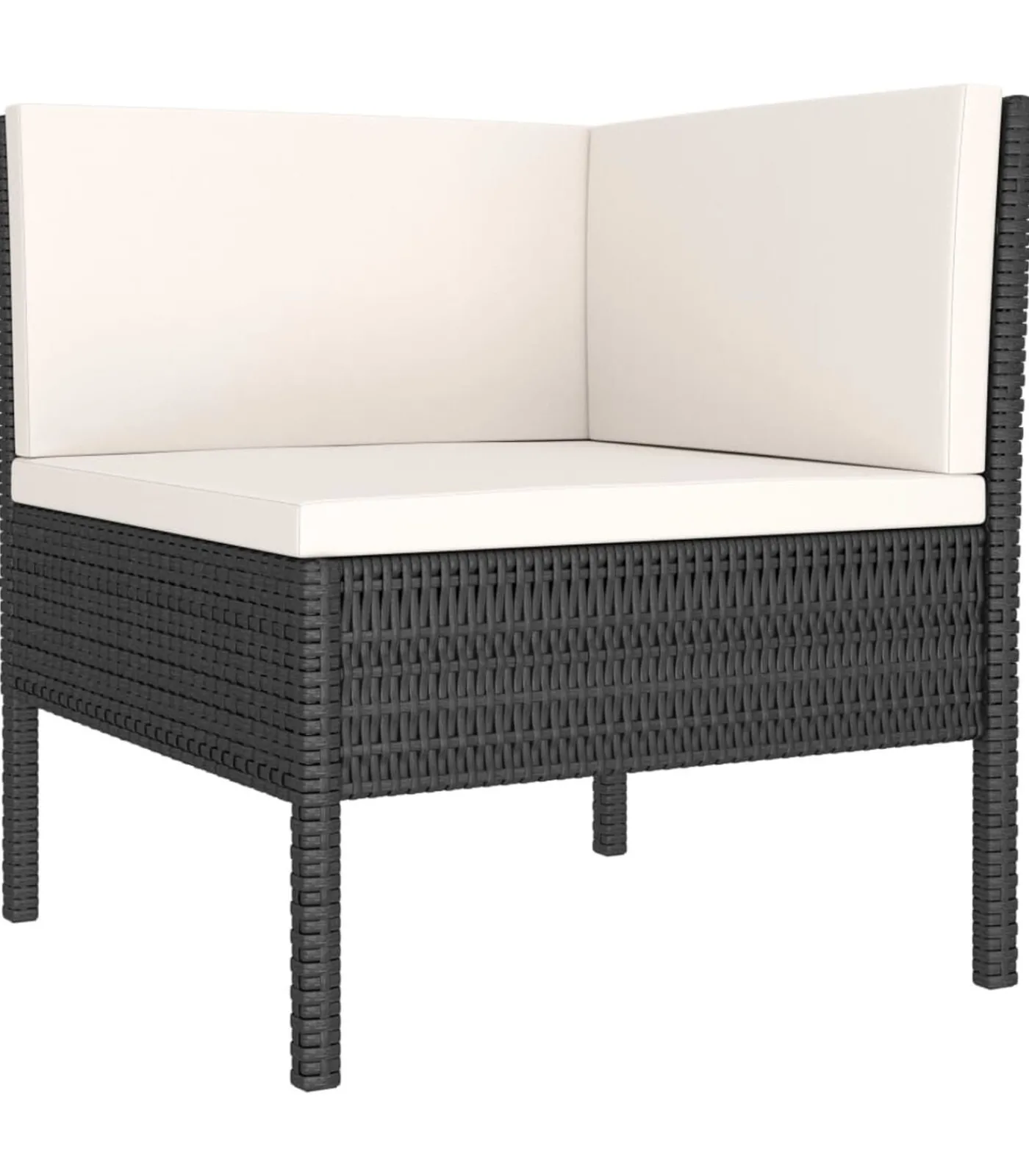 New 4-delige Loungeset met kussens poly rattan zwart Tuinmeubelen
