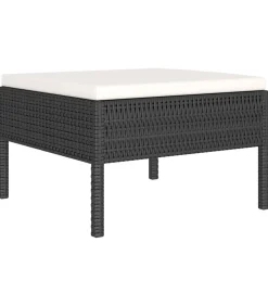 New 4-delige Loungeset met kussens poly rattan zwart Tuinmeubelen