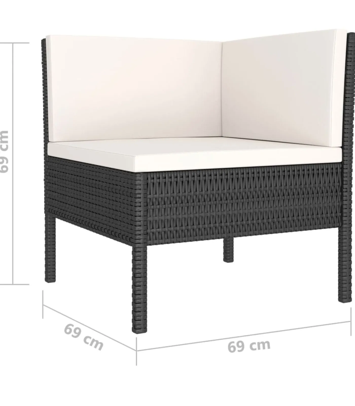 New 4-delige Loungeset met kussens poly rattan zwart Tuinmeubelen