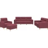 Clearance 4-delige Loungeset met kussens stof wijnrood Zetels