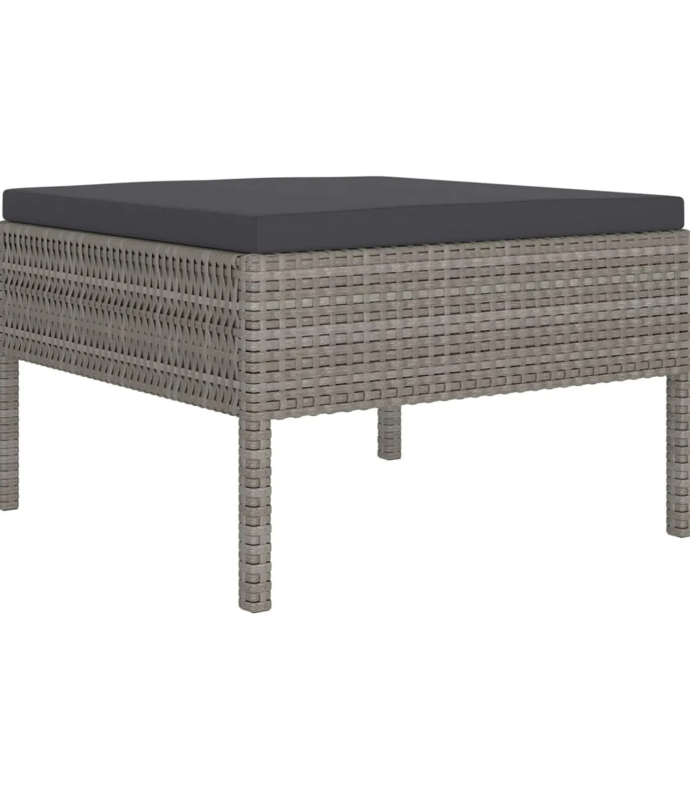 Clearance 11-delige Loungeset met kussens poly rattan grijs Tuinmeubelen