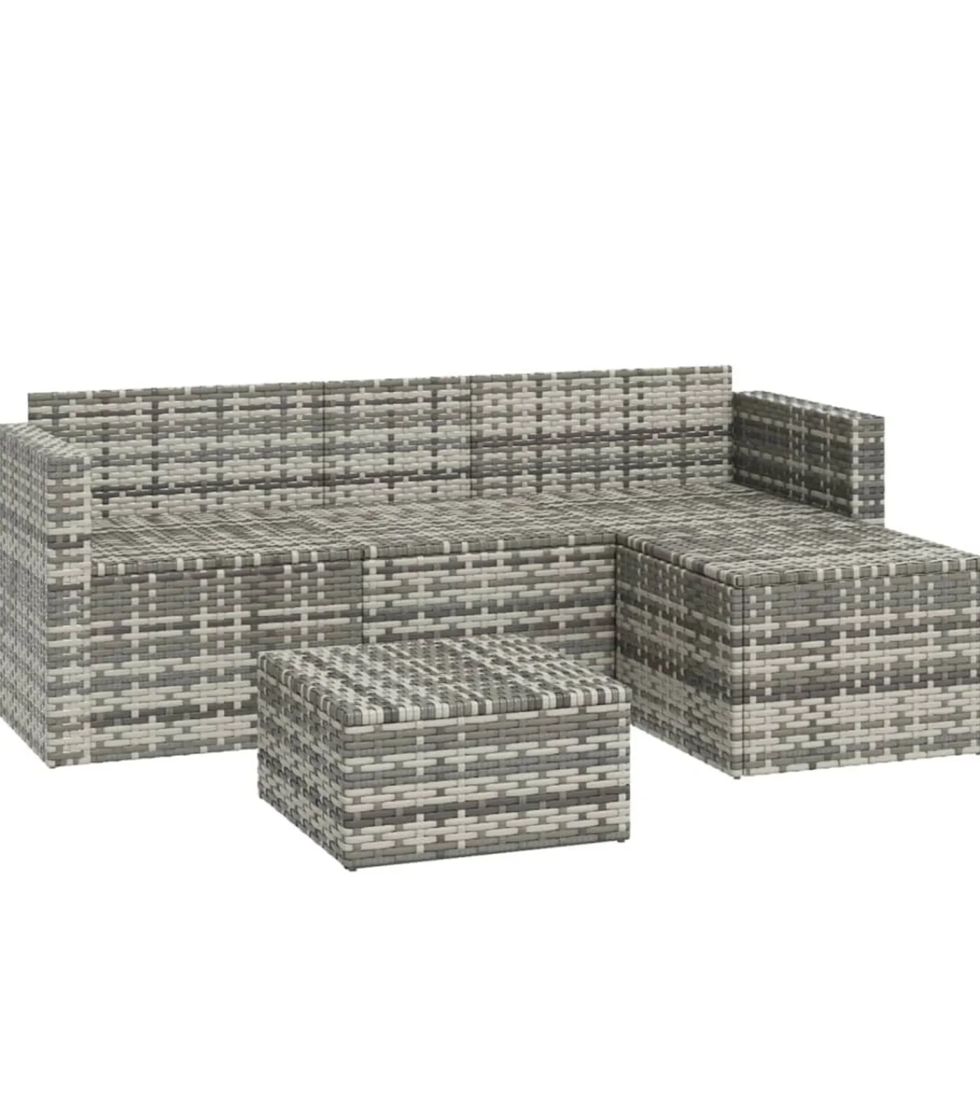 Clearance 3-delige Loungeset met kussens poly rattan grijs Tuinmeubelen