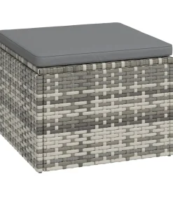 Clearance 3-delige Loungeset met kussens poly rattan grijs Tuinmeubelen