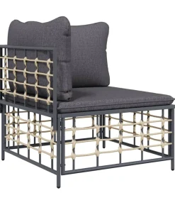 Online 7-delige Loungeset met kussens poly rattan antracietkleurig Tuinmeubelen