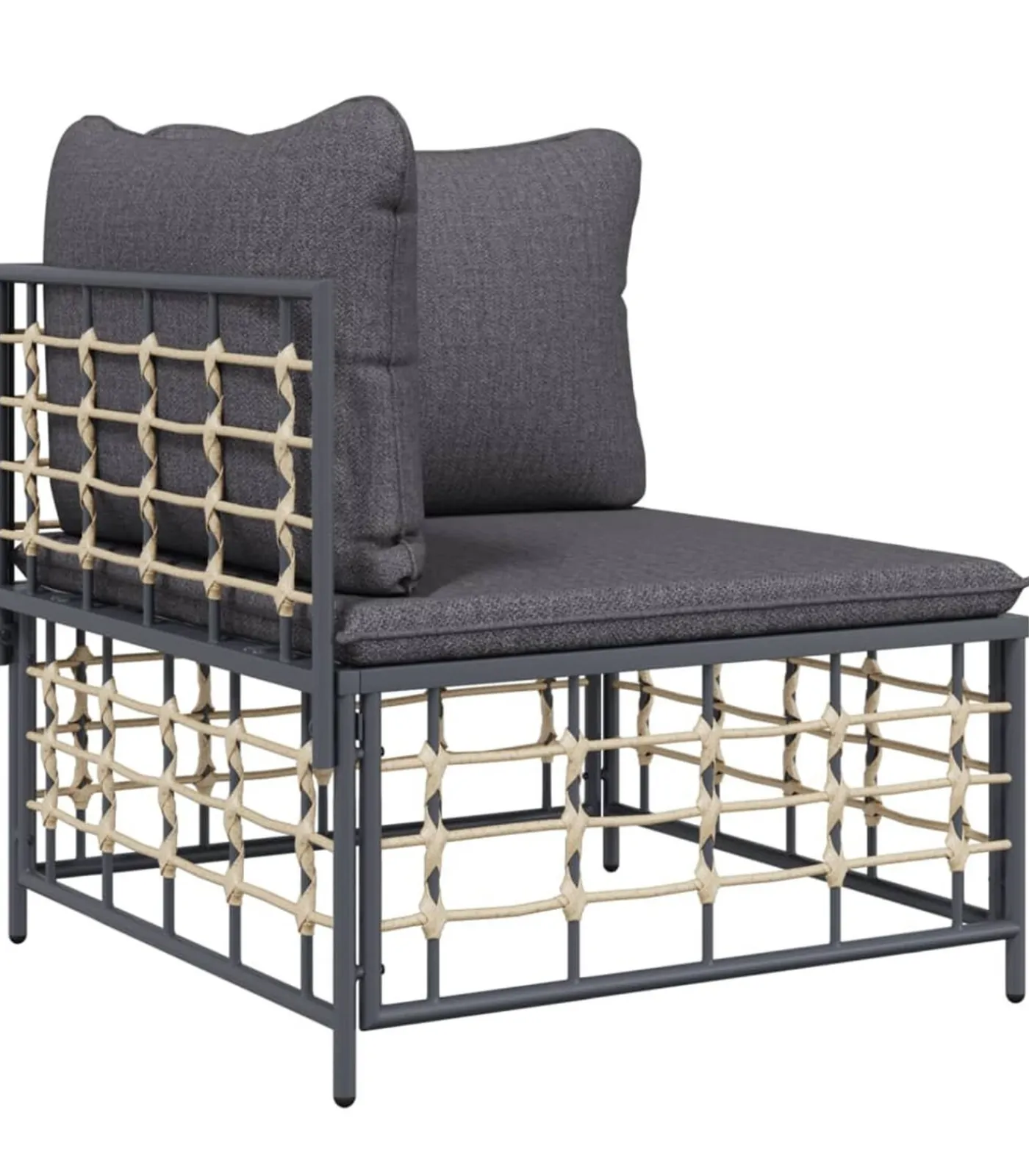 Online 7-delige Loungeset met kussens poly rattan antracietkleurig Tuinmeubelen