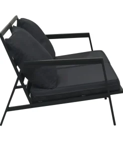 Hot 4-delige Loungeset met kussens aluminium donkergrijs Tuinmeubelen