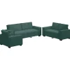 Clearance 3-delige Loungeset met kussens fluweel donkergroen Zetels