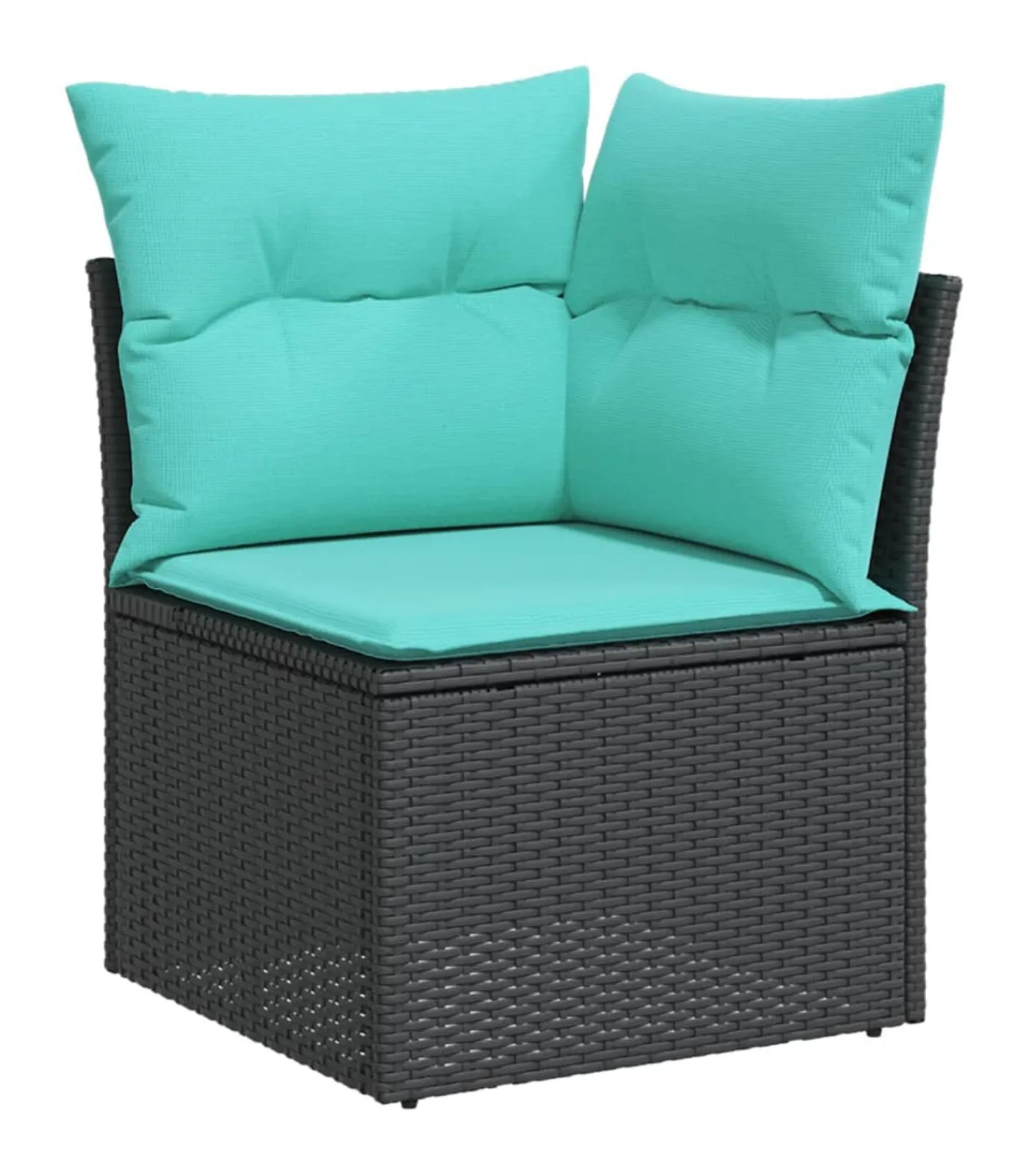 Outlet 7-delige Loungeset met kussens poly rattan zwart Tuinmeubelen