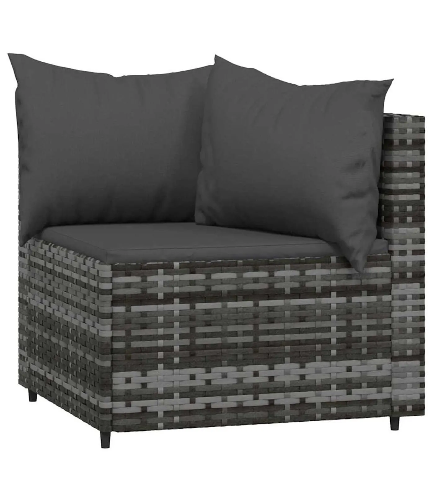 Clearance 3-delige Loungeset met kussens poly rattan grijs Tuinmeubelen