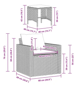 Hot 4-delige Loungeset met kussens poly rattan beige Tuinmeubelen