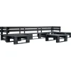 Online 6-delige Loungeset pallet hout zwart Tuinmeubelen
