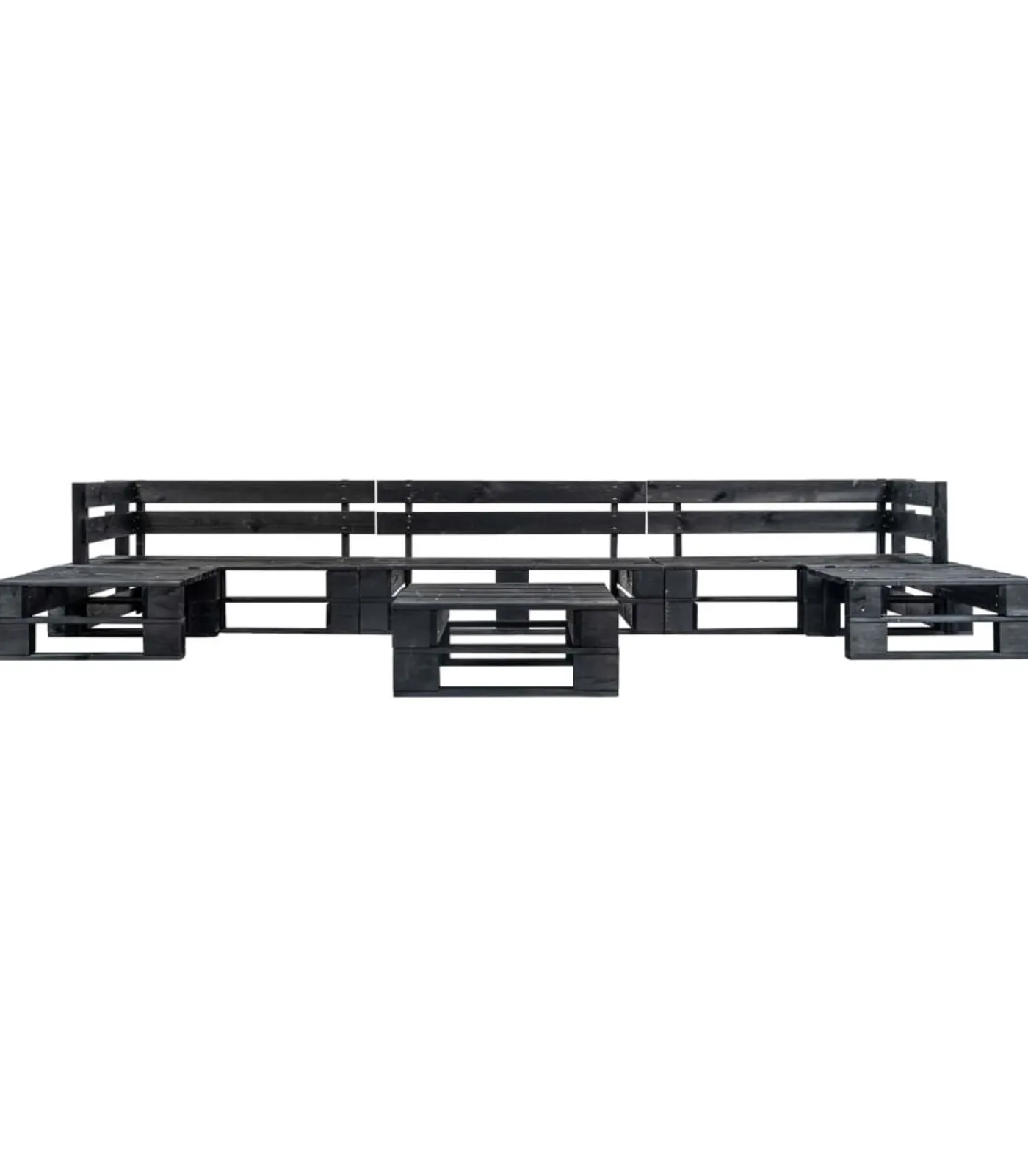 Online 6-delige Loungeset pallet hout zwart Tuinmeubelen