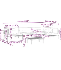 Online 5-delige Loungeset pallet met kussens massief acaciahout Tuinmeubelen