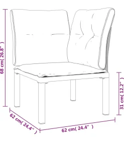 5-delige Loungeset poly rattan zwart en grijs Tuinmeubelen
