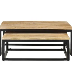 Discount 2-delige Salontafelset massief mangohout Tafels