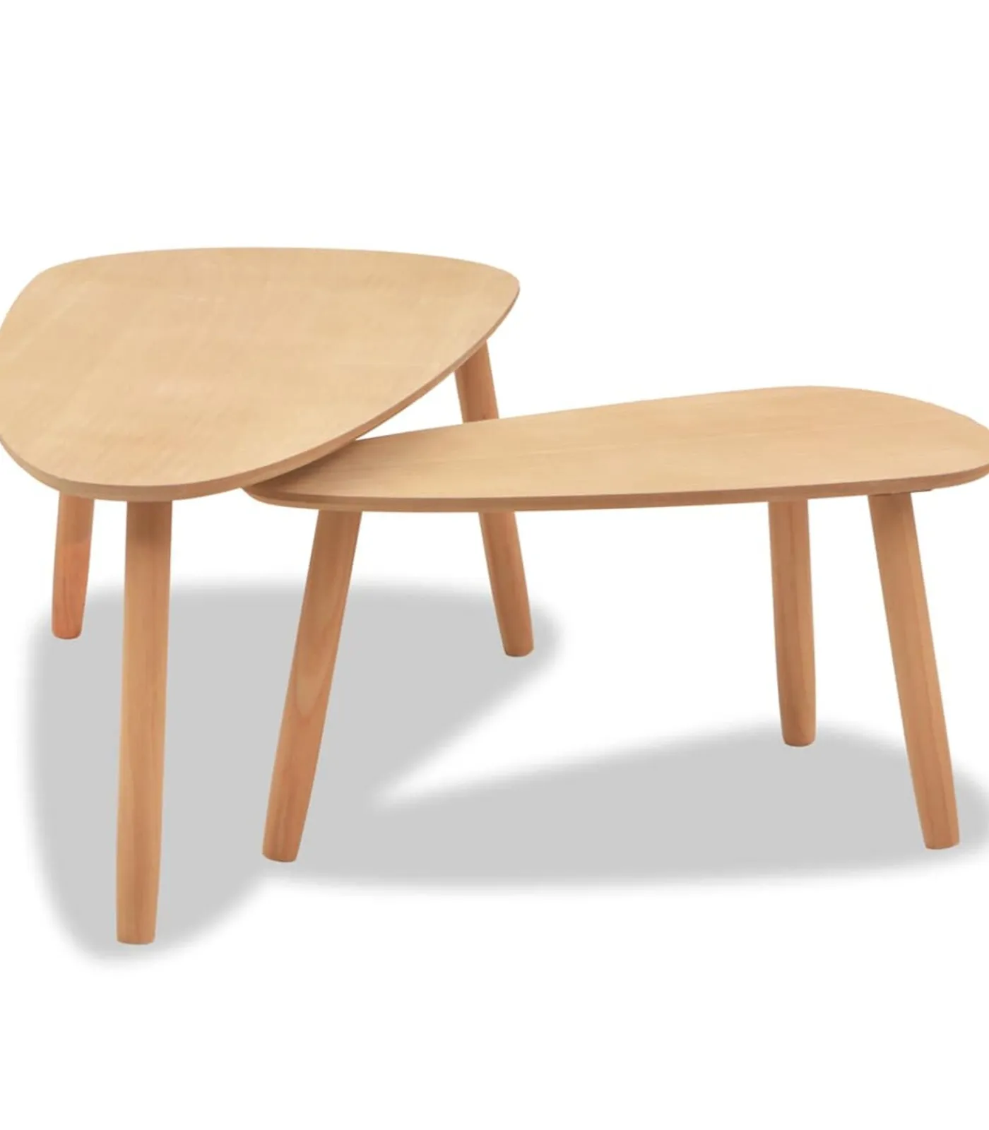 2-delige Salontafelset massief grenenhout bruin Tafels