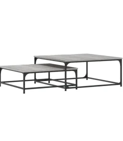 New 2-delige Tafeltjesset bewerkt hout grijs sonoma eikenkleurig Tafels