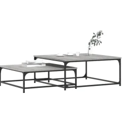 New 2-delige Tafeltjesset bewerkt hout grijs sonoma eikenkleurig Tafels