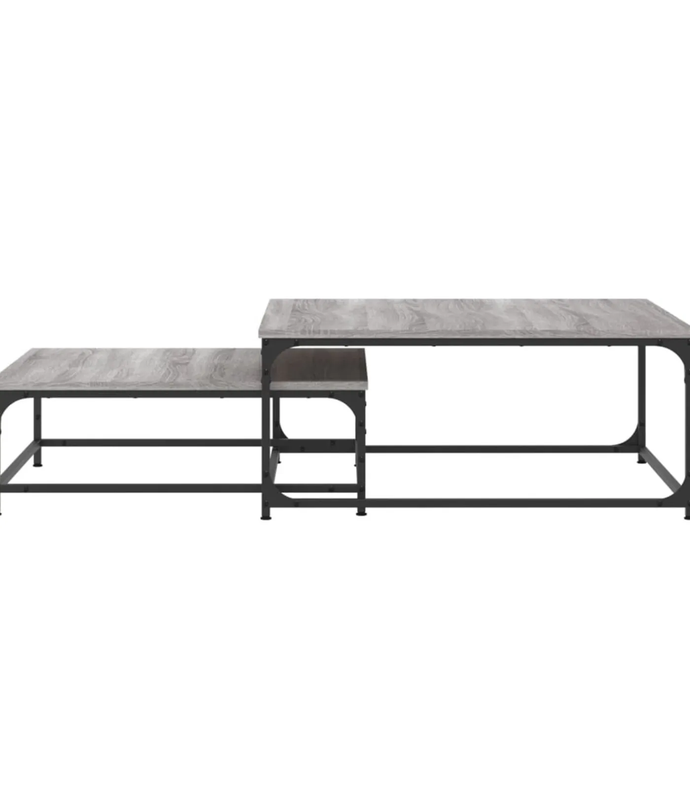 New 2-delige Tafeltjesset bewerkt hout grijs sonoma eikenkleurig Tafels