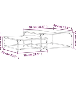 New 2-delige Tafeltjesset bewerkt hout grijs sonoma eikenkleurig Tafels