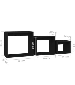 Discount 3-delige Tafeltjesset spaanplaat zwart Tafels