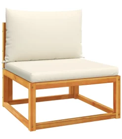 Clearance 9-delige tuinbankset met kussens acaciahout & touw Tuinmeubelen