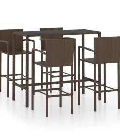 New 5-delige Tuinbarset poly rattan bruin Tuinmeubelen