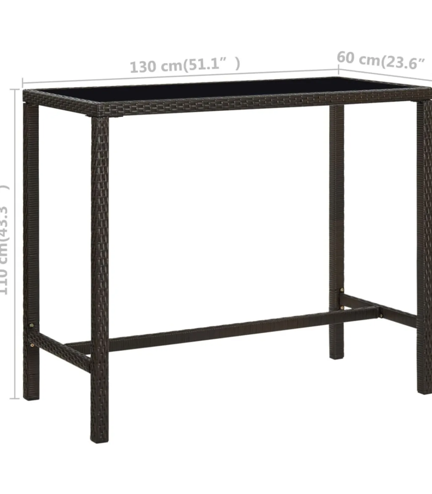 New 5-delige Tuinbarset poly rattan bruin Tuinmeubelen