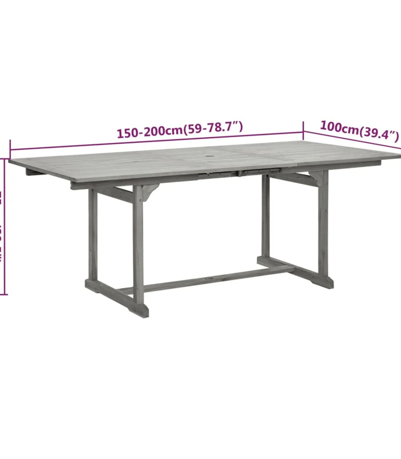 Outlet 5-delige Tuinset massief acaciahout Tuinmeubelen