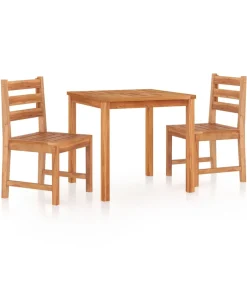 Outlet 3-delige Tuinset massief teakhout Tuinmeubelen