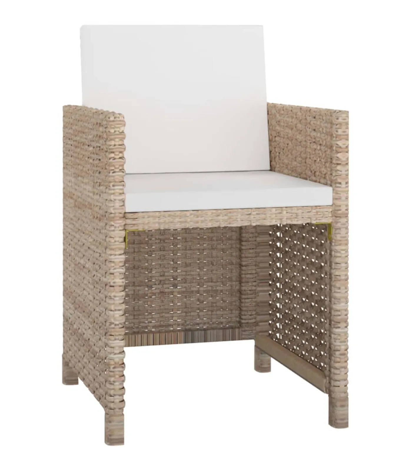 Outlet 13-delige Tuinset met kussens poly rattan beige Tuinmeubelen