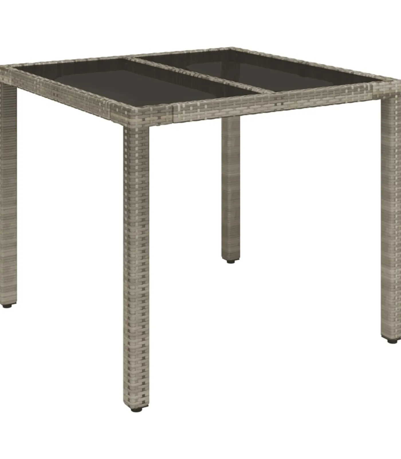 Clearance 5-delige Tuinset met kussens poly rattan grijs Tuinmeubelen