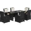 Online 7-delige Tuinset met kussens poly rattan zwart Tuinmeubelen