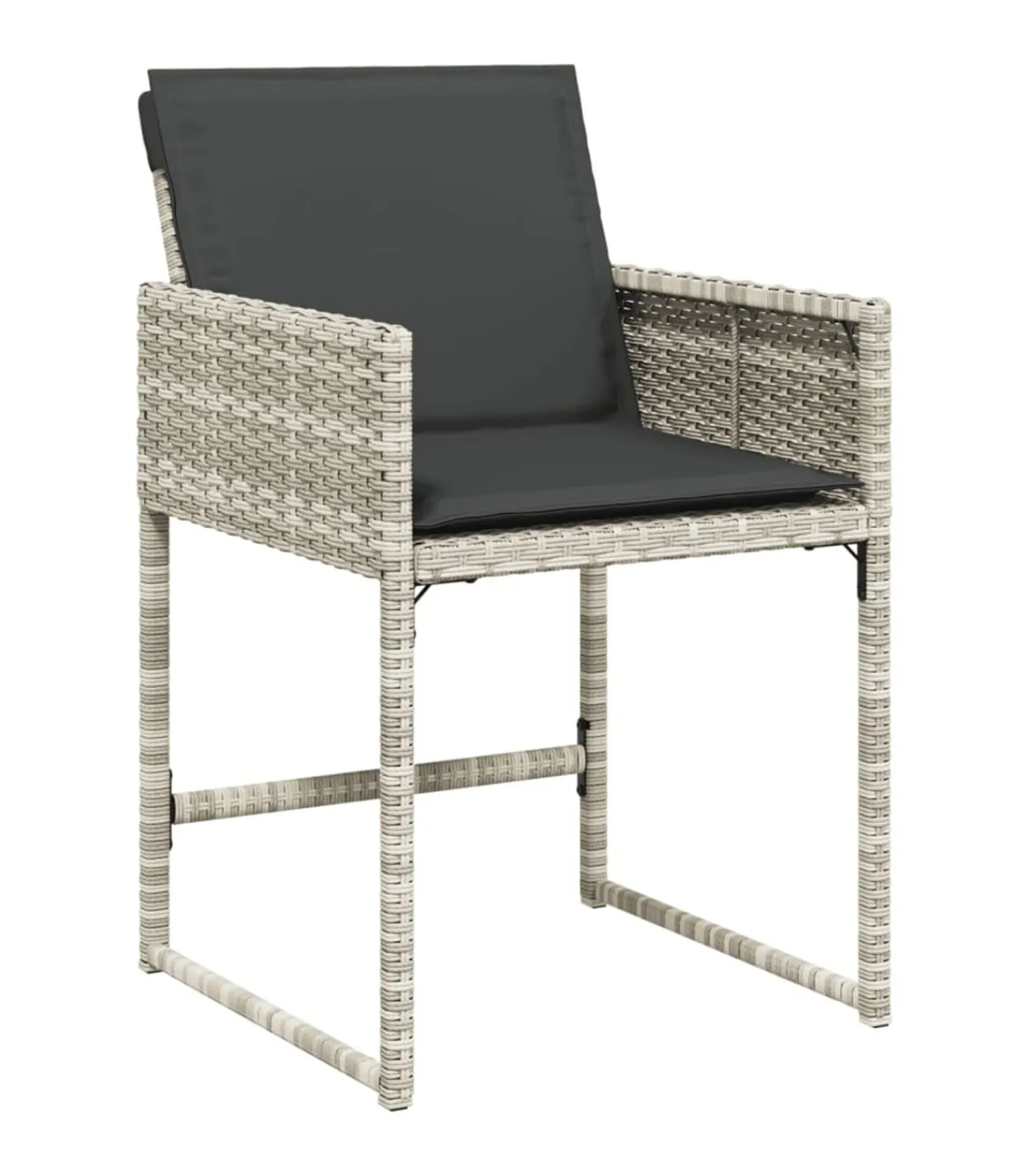 13-delige Tuinset met kussens poly rattan lichtgrijs Tuinmeubelen