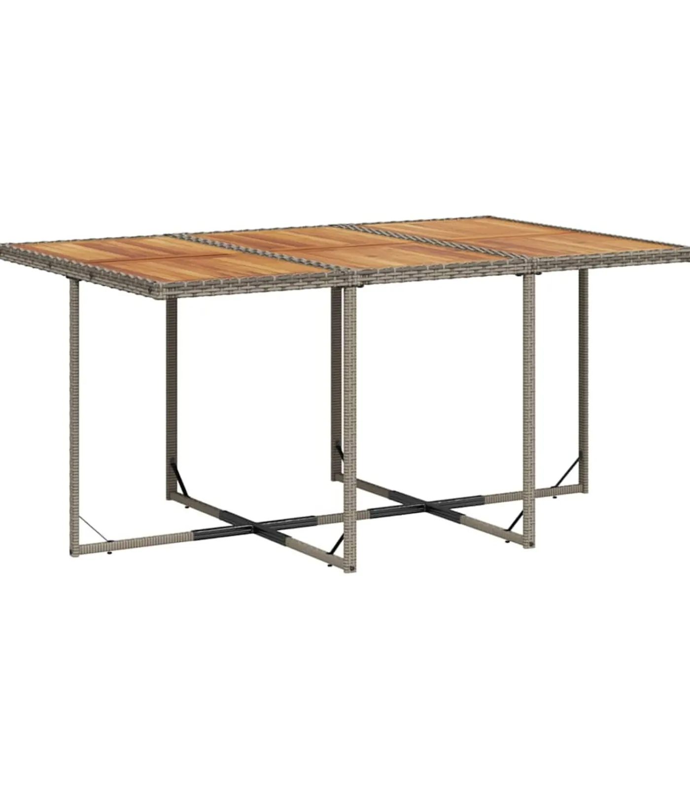 Outlet 7-delige Tuinset met kussens poly rattan grijs Tuinmeubelen