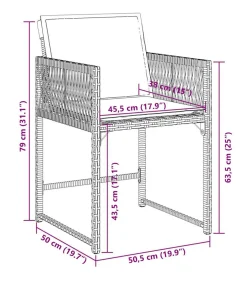 Outlet 7-delige Tuinset met kussens poly rattan grijs Tuinmeubelen