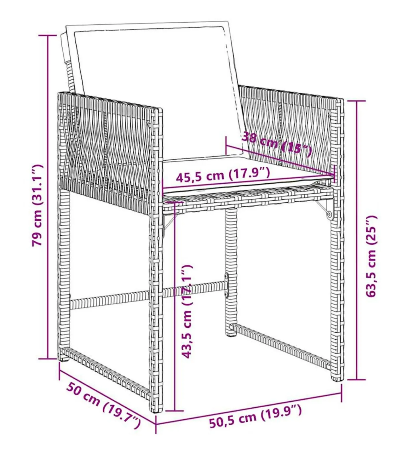 Outlet 7-delige Tuinset met kussens poly rattan grijs Tuinmeubelen