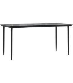 Clearance 5-delige Tuinset met kussens poly rattan zwart Tuinmeubelen