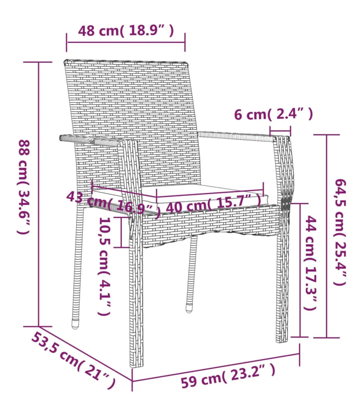 Best 5-delige Tuinset met kussens poly rattan zwart Tuinmeubelen