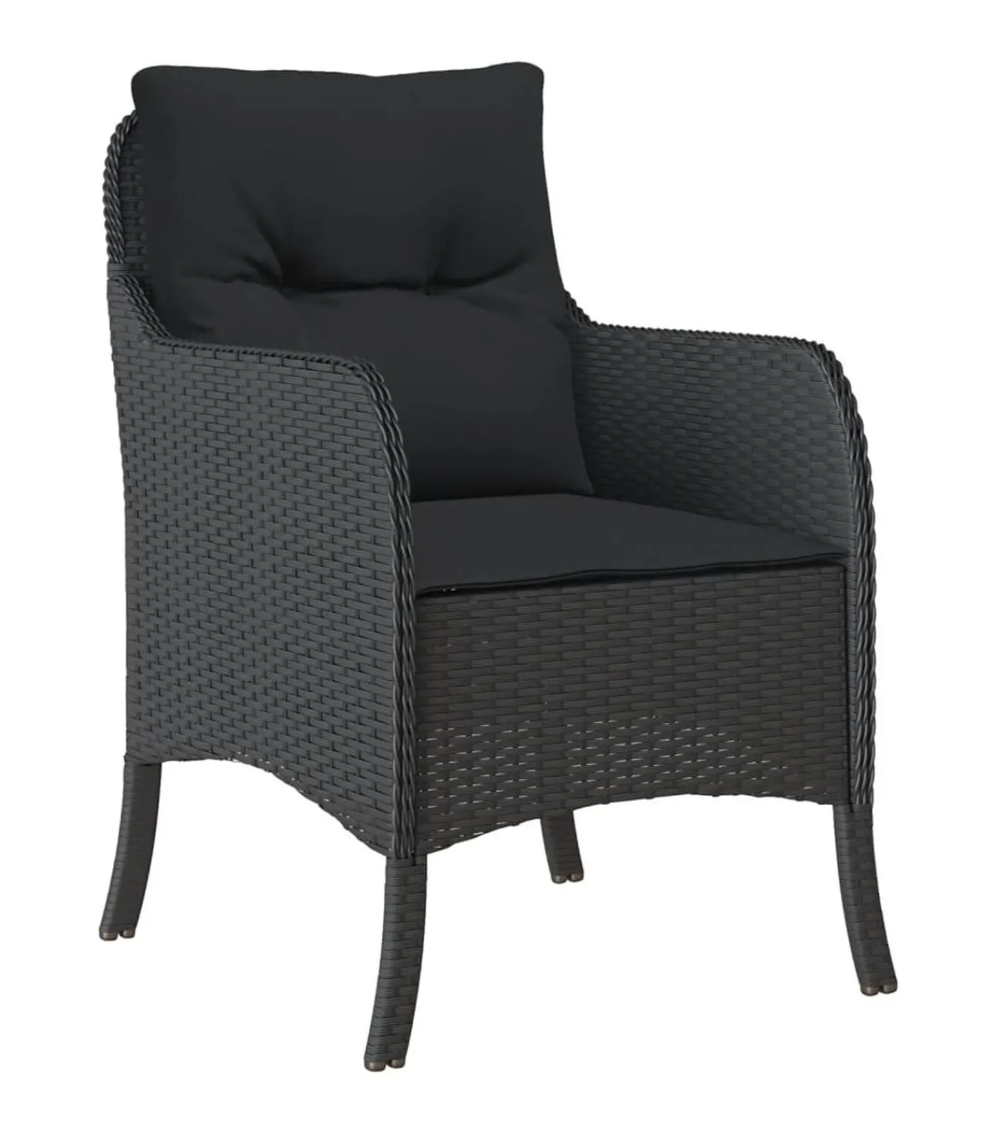 Sale 5-delige Tuinset met kussens poly rattan zwart Tuinmeubelen