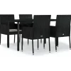 New 5-delige Tuinset met kussens poly rattan zwart Tuinmeubelen