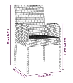 New 5-delige Tuinset met kussens poly rattan zwart Tuinmeubelen