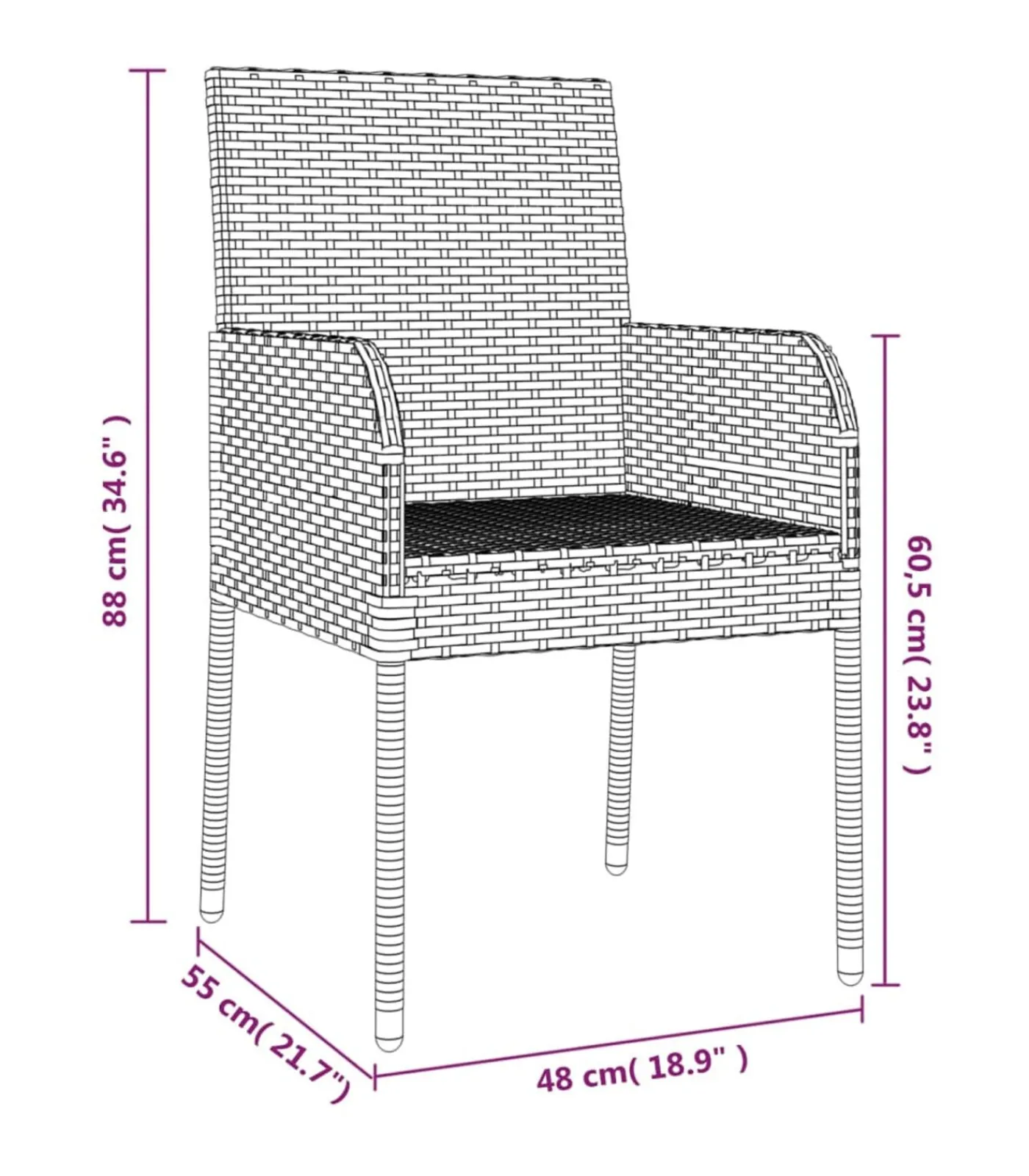 New 5-delige Tuinset met kussens poly rattan zwart Tuinmeubelen