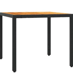 Outlet 5-delige Tuinset met kussens poly rattan zwart Tuinmeubelen