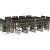 Outlet 13-delige Tuinset met kussens poly rattan grijs Tuinmeubelen
