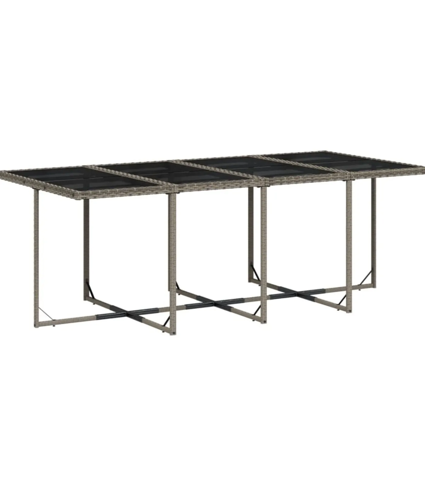 Outlet 13-delige Tuinset met kussens poly rattan grijs Tuinmeubelen