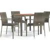 Sale 5-delige Tuinset met kussens poly rattan grijs Tuinmeubelen