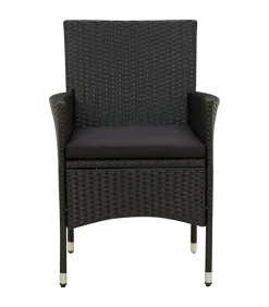 New 5-delige Tuinset met kussens poly rattan zwart Tuinmeubelen