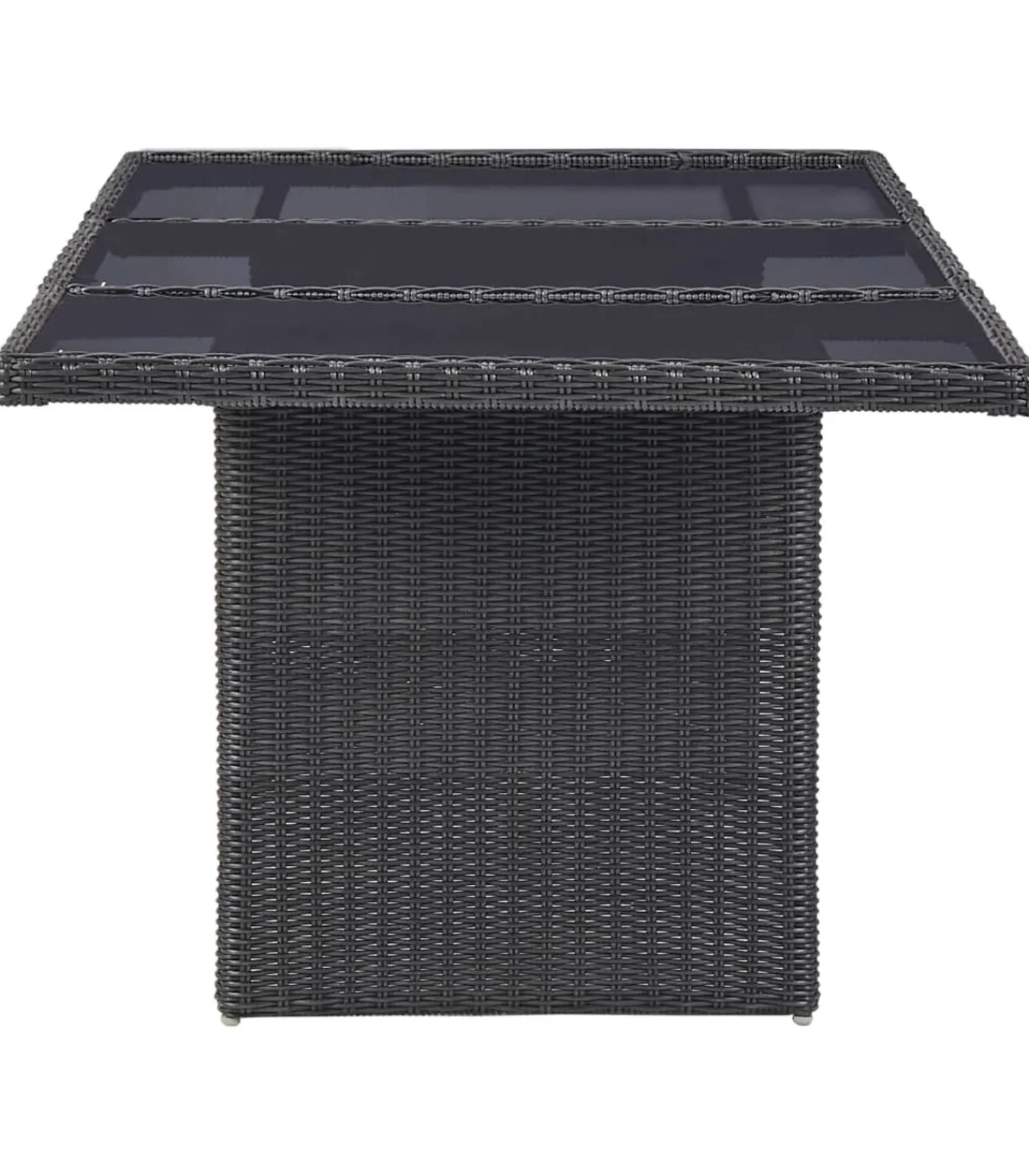 Hot 7-delige Tuinset poly rattan zwart Tuinmeubelen
