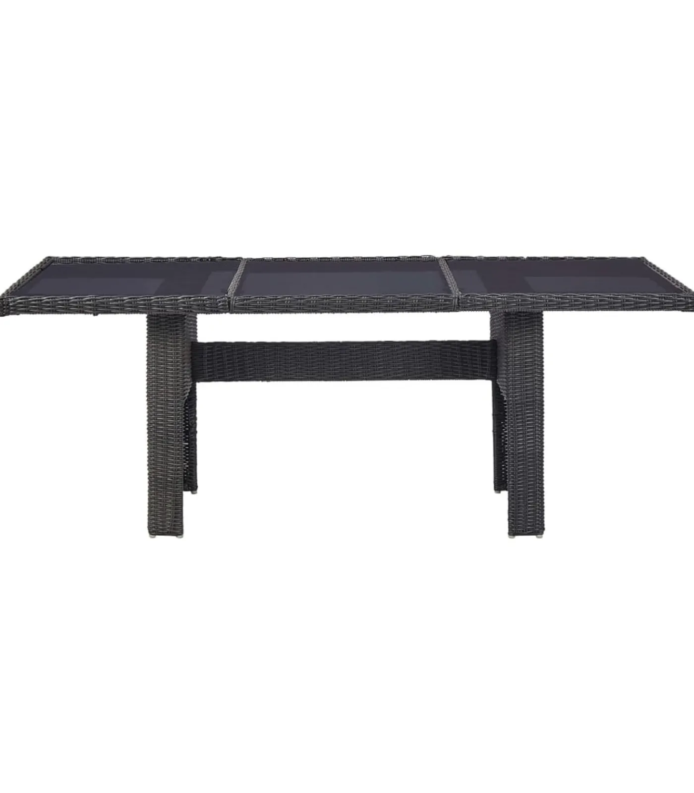 Hot 7-delige Tuinset poly rattan zwart Tuinmeubelen